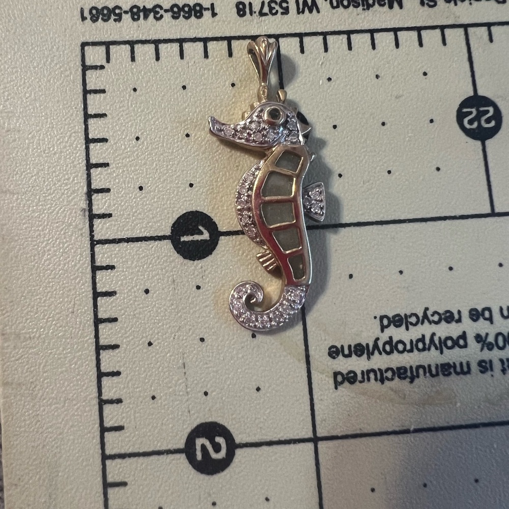 Seahorse Pendant with Rhinestones